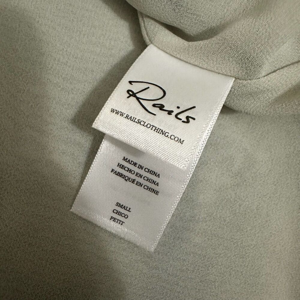 RAILS Anya Satin Midi Skirt Tie Dye Sage Diffusion A-Line Lined NWOT - Picture 8 of 11